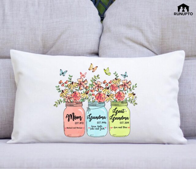Custom Great Grandma Pillow – Personalized Grandchild Names Gift