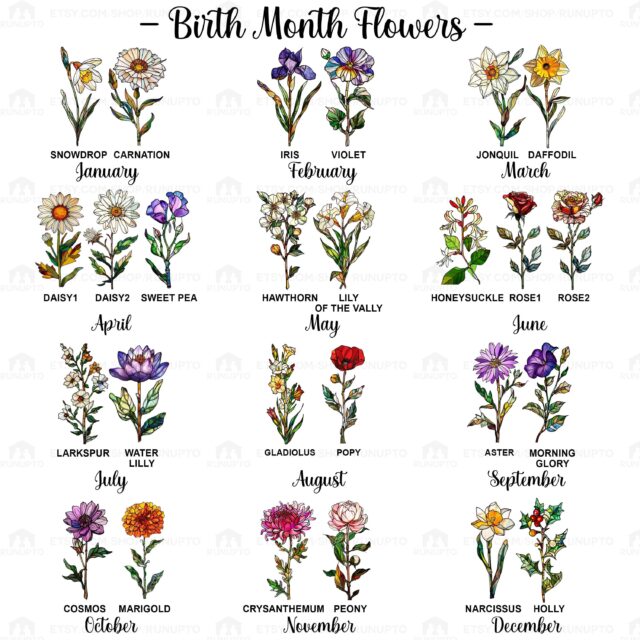 Personalized Birth Flower Suncatcher – Sisters Are Different Flowers From The Same Garden