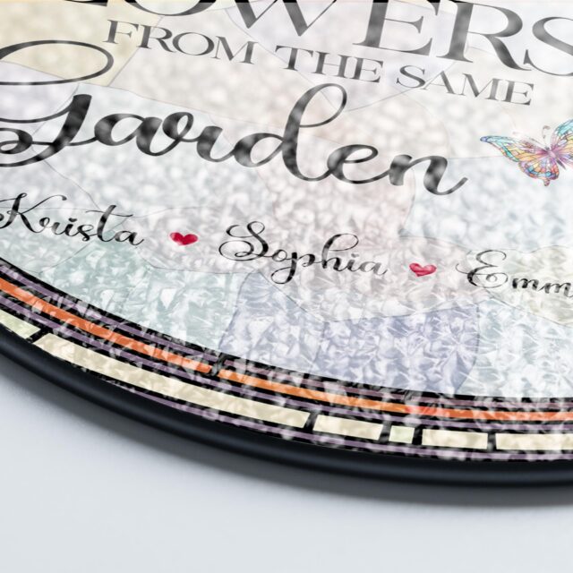 Personalized Birth Flower Suncatcher – Sisters Are Different Flowers From The Same Garden