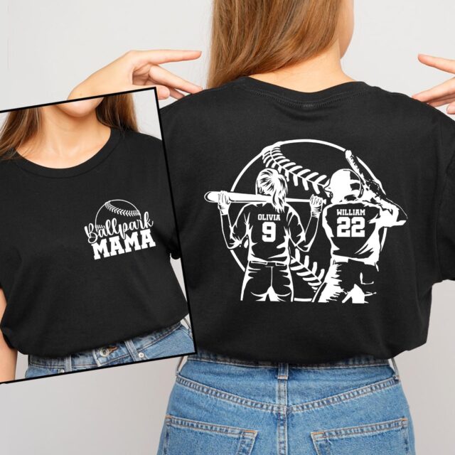 Custom Baseball Softball Mom Shirt Ballpark Mama Sports Tee