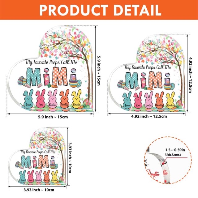 Personalized Grandma Easter Acrylic Plaque – My Favorite Bunnies Call Me Grandma, Easter Decoration