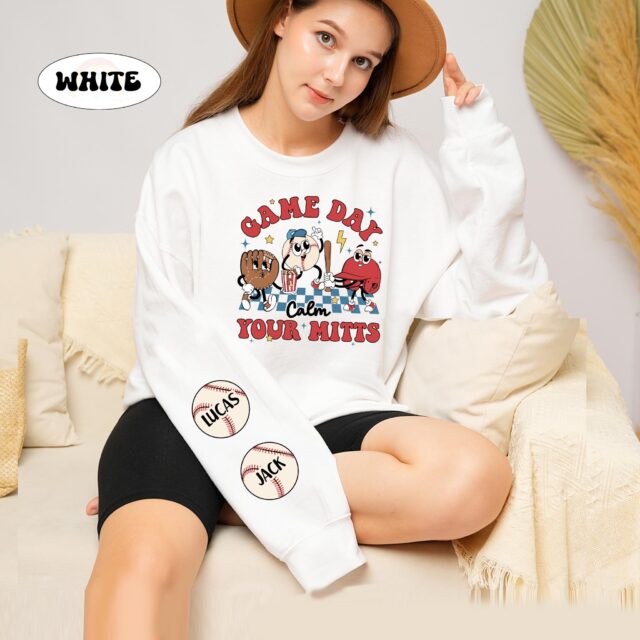 Personalized Baseball Mama Sweatshirt – Custom Name Game Day Shirt