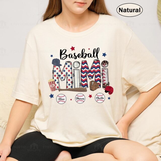 Personalized Baseball Mama Shirt – Custom Name Shirt for Mom & Nana
