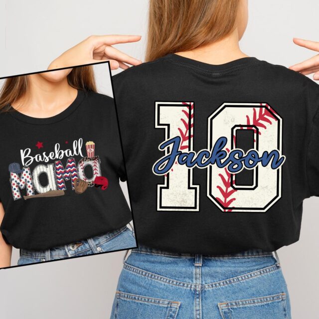 Custom Baseball Mom Sweatshirt – Personalized Game Day Shirt & Name/Number