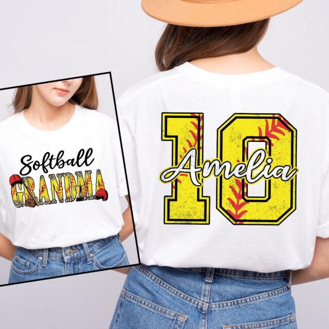 Custom Softball Mom Shirt – Name & Number Softball Tee for Game Day