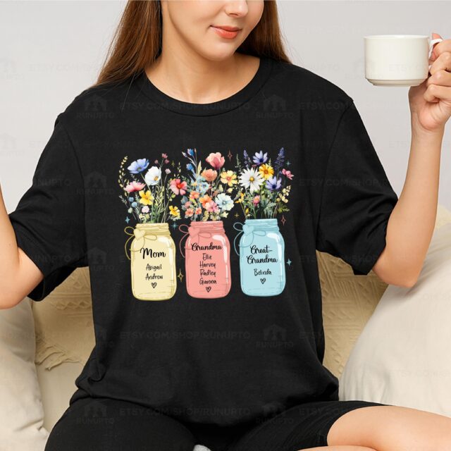Custom Great Grandma Shirt – Personalized Tee with Grandchild Names for Mother’s Day
