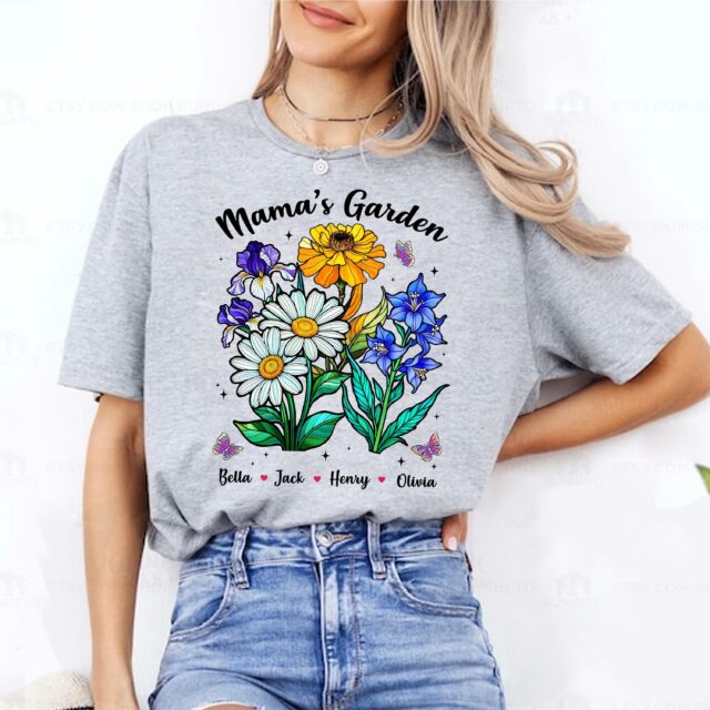 Custom Grandma’s Garden Shirt – Personalized Birth Month Flower Tee for Mother’s Day