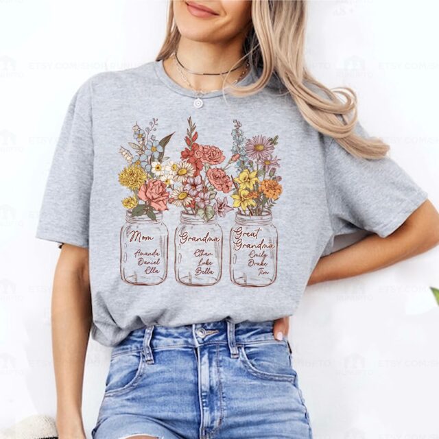 Custom Great Grandma Shirt – Personalized with Grandchild Names for Mother’s Day