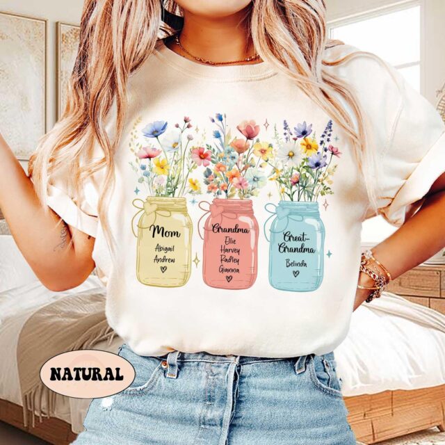 Custom Great Grandma Shirt – Personalized Tee with Grandchild Names for Mother’s Day