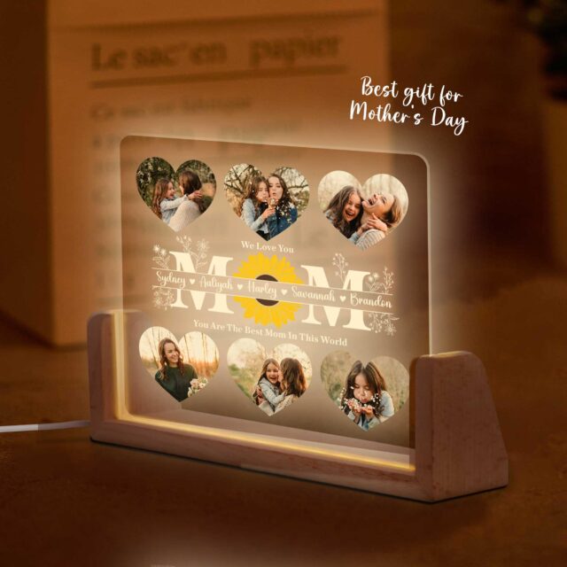 Personalized Mother’s Day Photo Night Light – Best Mom Ever Gift