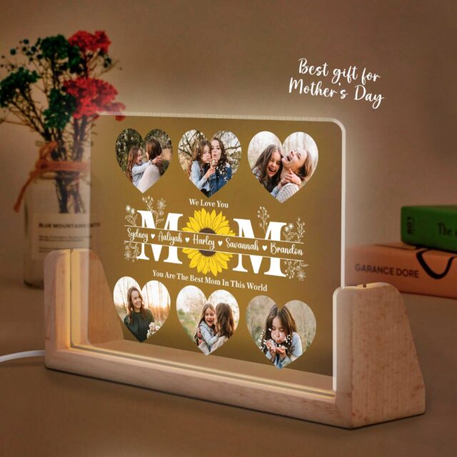 Personalized Mother’s Day Photo Night Light – Best Mom Ever Gift