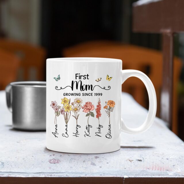 Personalized Grandma’s Garden Mug – First Mom Now Grandma Gift