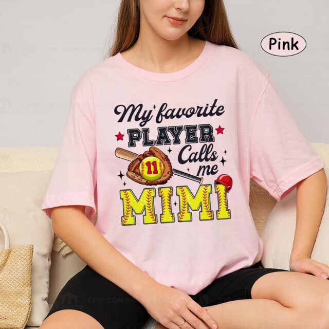 Custom Softball Mom Shirt – My Favorite Players Call Me Mama Tee