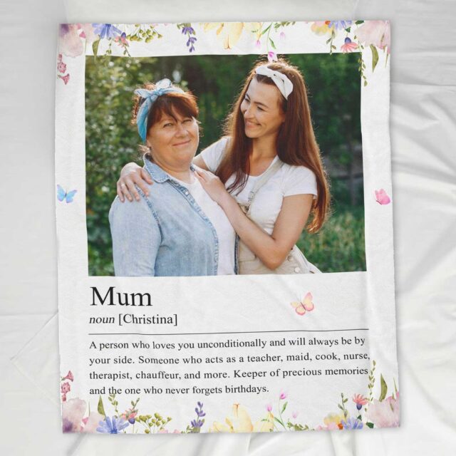 Personalized Photo Mom Blanket – Custom Mother’s Day & Birthday Gift from Daughter