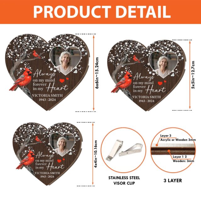 Custom Photo Car Visor Clip – Memorial Keepsake & Mother’s Day Gift