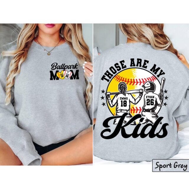 Custom Baseball & Softball Mom Shirt – “Ballpark Mama, Those Are My Kids” Tee