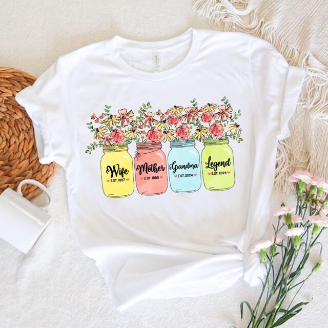Wife, Mother, Grandma, Legend Shirt – Custom Dates Mother’s Day Gift