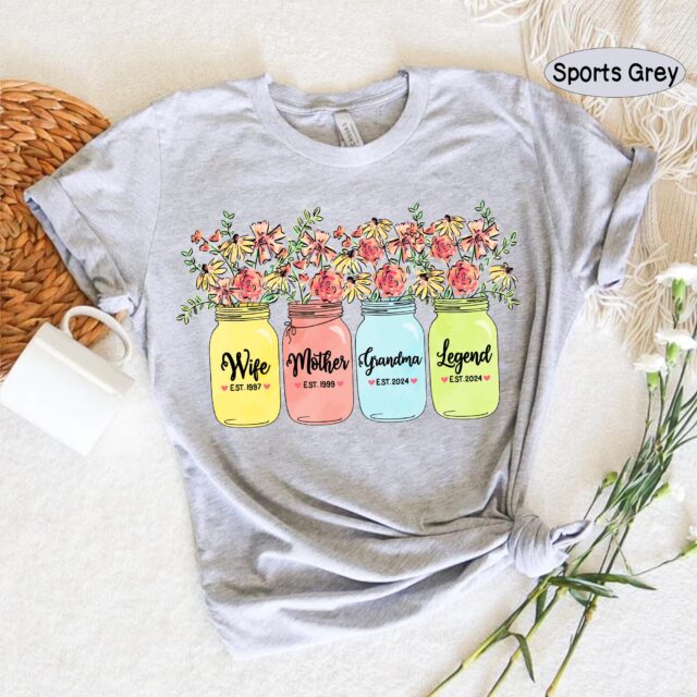 Wife, Mother, Grandma, Legend Shirt – Custom Dates Mother’s Day Gift