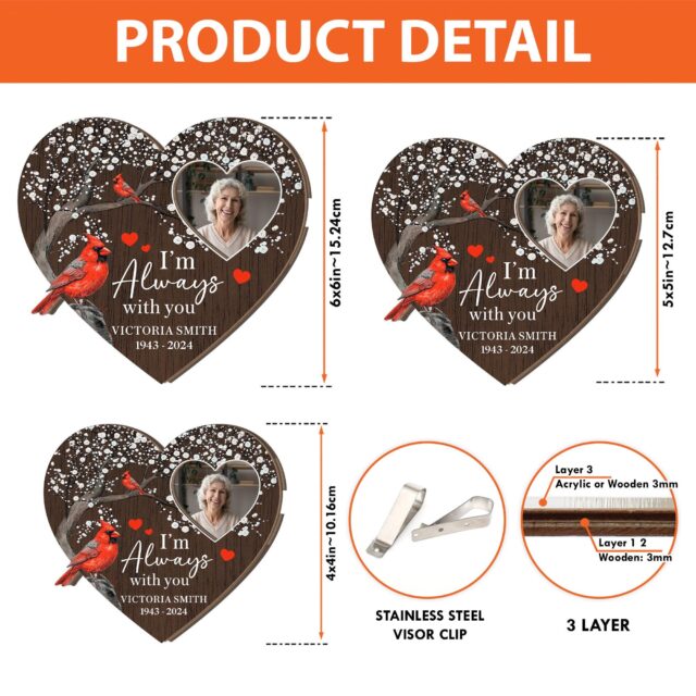 Custom Photo Car Visor Clip – Memorial Keepsake & Mother’s Day Gift