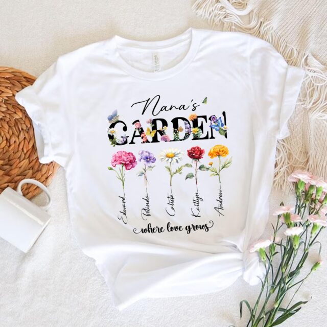 Personalized Grandma’s Garden Shirt – Custom Birth Month Flower Gift for Mom & Nana