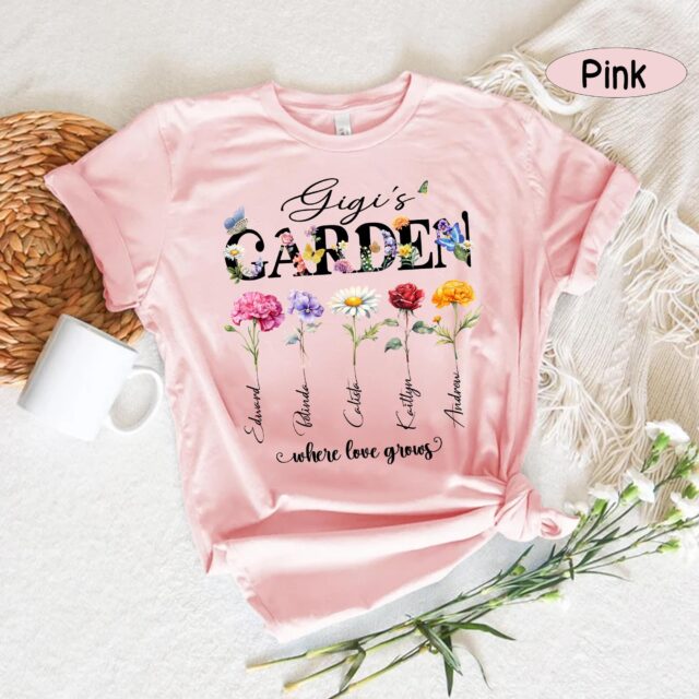 Personalized Grandma’s Garden Shirt – Custom Birth Month Flower Gift for Mom & Nana