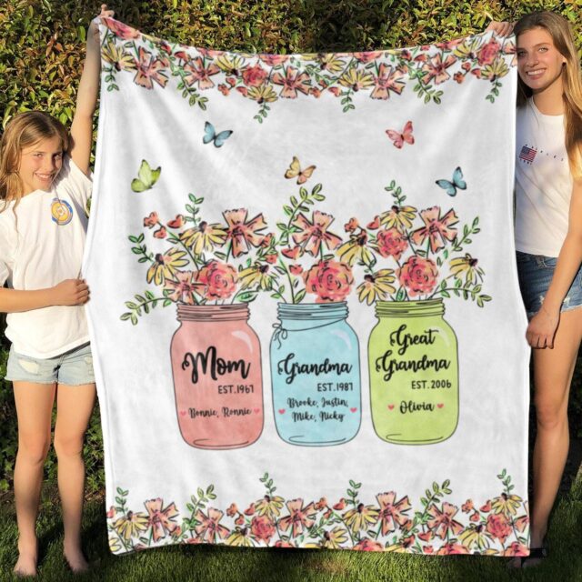 Mom, Grandma & Great Grandma Blanket – Personalized Mother’s Day Gift