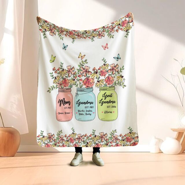 Mom, Grandma & Great Grandma Blanket – Personalized Mother’s Day Gift
