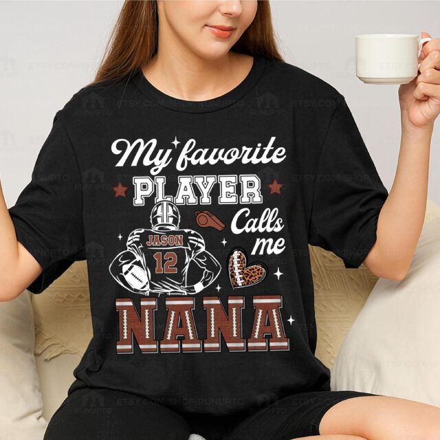 Personalized Football Mom Shirt – Custom Name & Number Sports Tee | Mother’s Day Gift