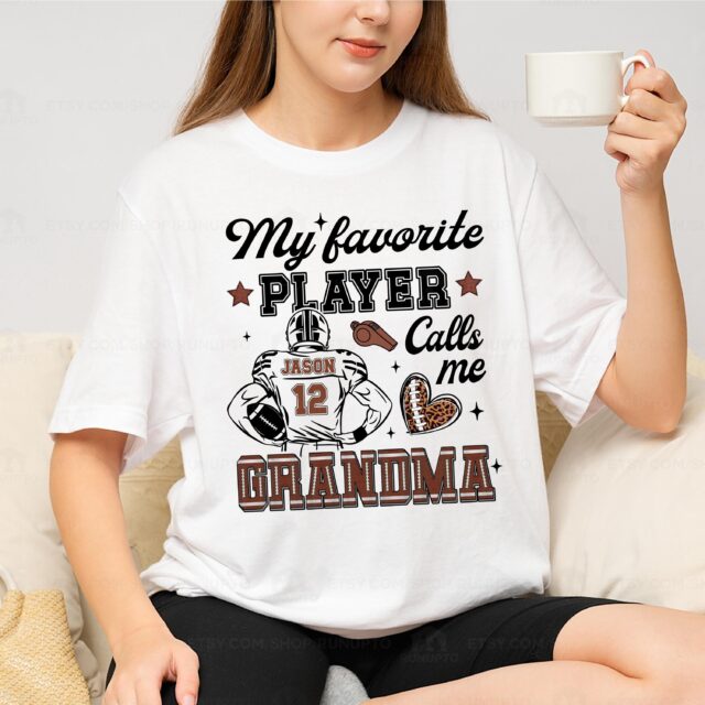 Personalized Football Mom Shirt – Custom Name & Number Sports Tee | Mother’s Day Gift