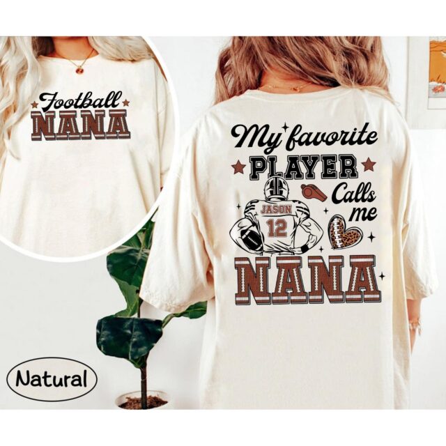 Personalized Football Mom Shirt – Custom Sports Tee with Name & Number | Mother’s Day Gift