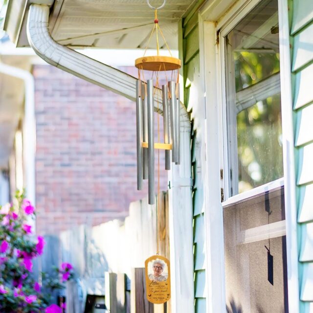 In Loving Memory Wind Chime – Custom Memorial Portrait Gift for Loss