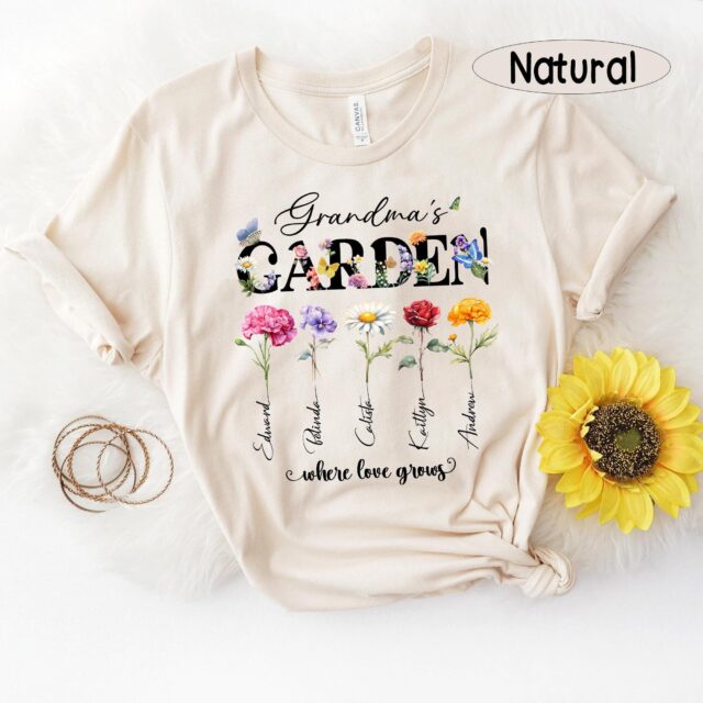 Personalized Grandma’s Garden Shirt – Custom Birth Month Flower Gift for Mom & Nana