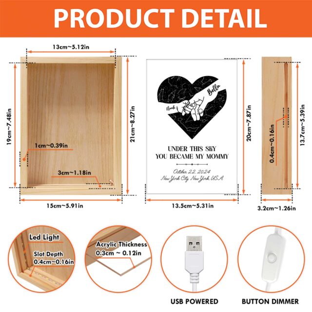 First Mother’s Day Gift – Custom New Mom Night Light Box