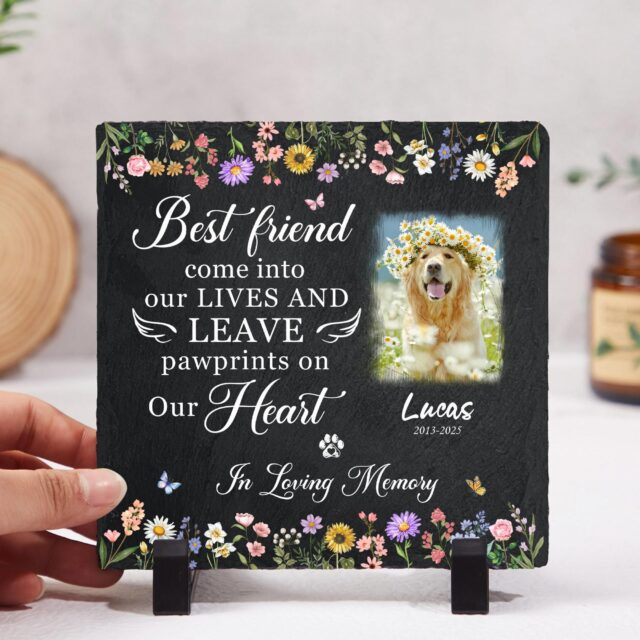 Custom Pet Memorial Stone – Personalized Dog & Cat Memorial, Photo Pet Tribute, Pet Loss Gift