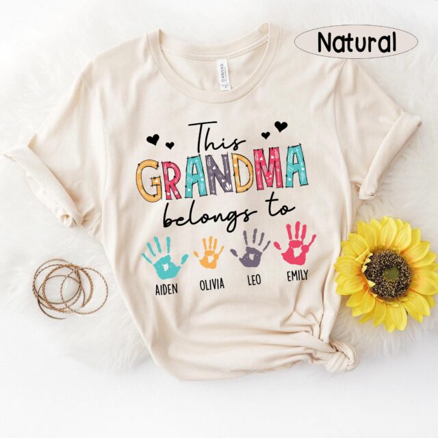 Personalized This Grandma Belongs To Shirt – Custom Grandma Shirt with Kids’ Names, Mother’s Day Gift