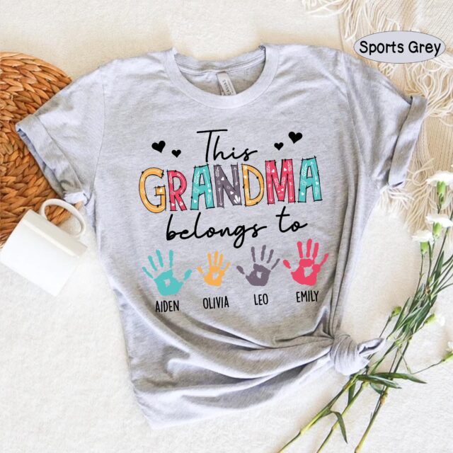 Personalized This Grandma Belongs To Shirt – Custom Grandma Shirt with Kids’ Names, Mother’s Day Gift
