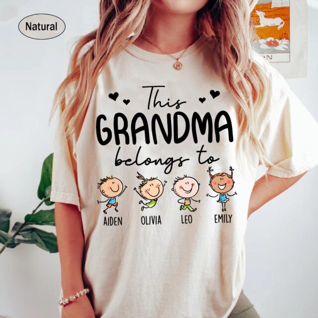 This Grandma Belongs To – Personalized Grandma Shirt with Kids’ Names, Mother’s Day Gift