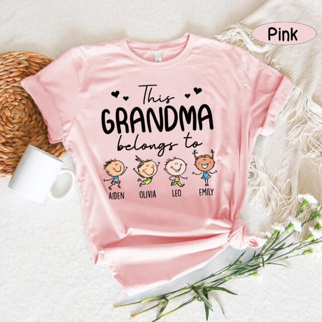This Grandma Belongs To – Personalized Grandma Shirt with Kids’ Names, Mother’s Day Gift