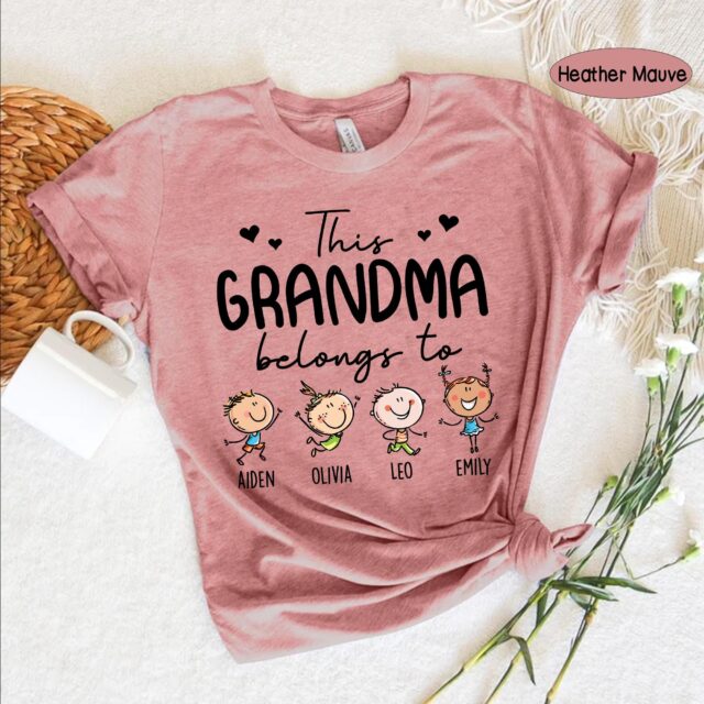 This Grandma Belongs To – Personalized Grandma Shirt with Kids’ Names, Mother’s Day Gift