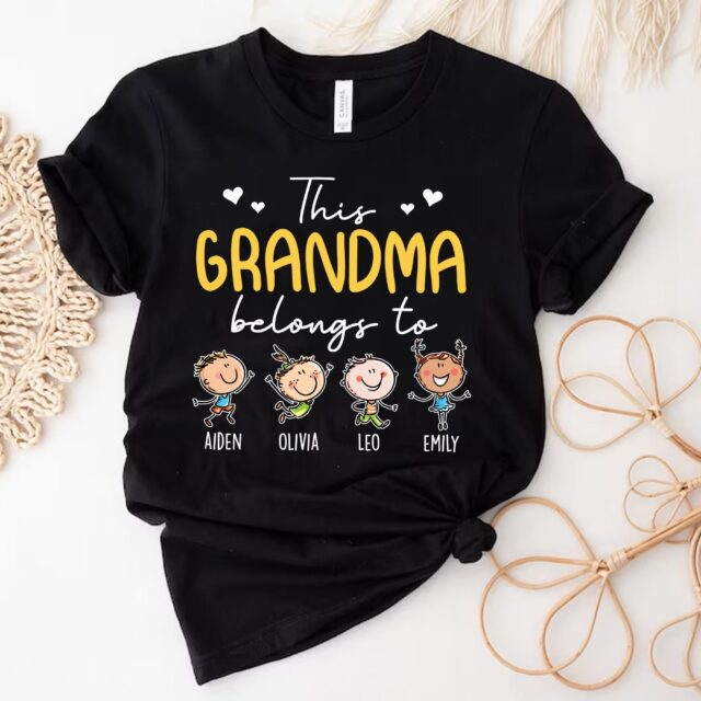 This Grandma Belongs To – Personalized Grandma Shirt with Kids’ Names, Mother’s Day Gift