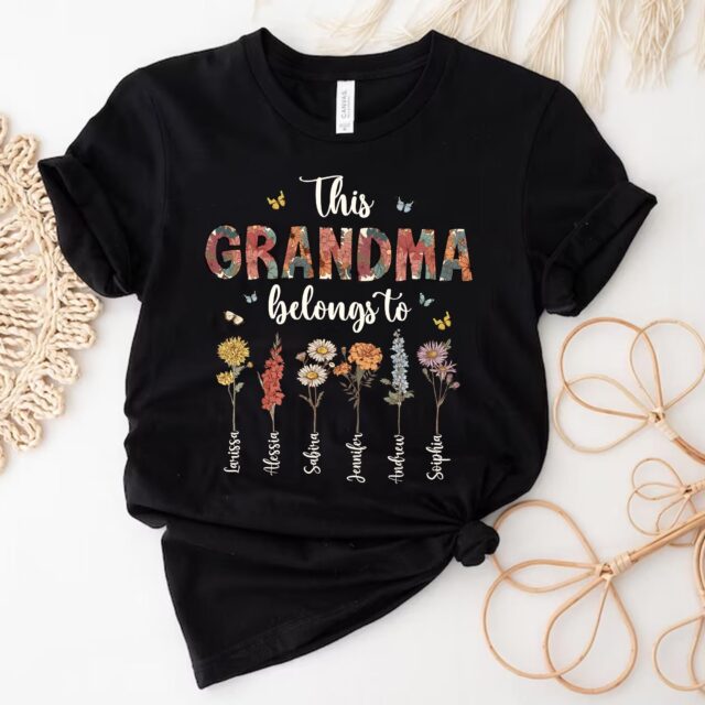 This Grandma Belongs To – Personalized Grandma Shirt with Kids’ Names, Mother’s Day Gift