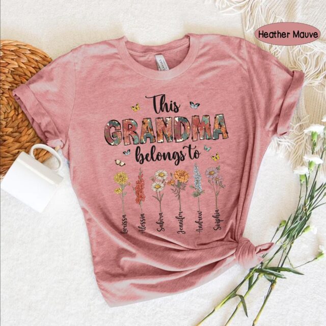 This Grandma Belongs To – Personalized Grandma Shirt with Kids’ Names, Mother’s Day Gift