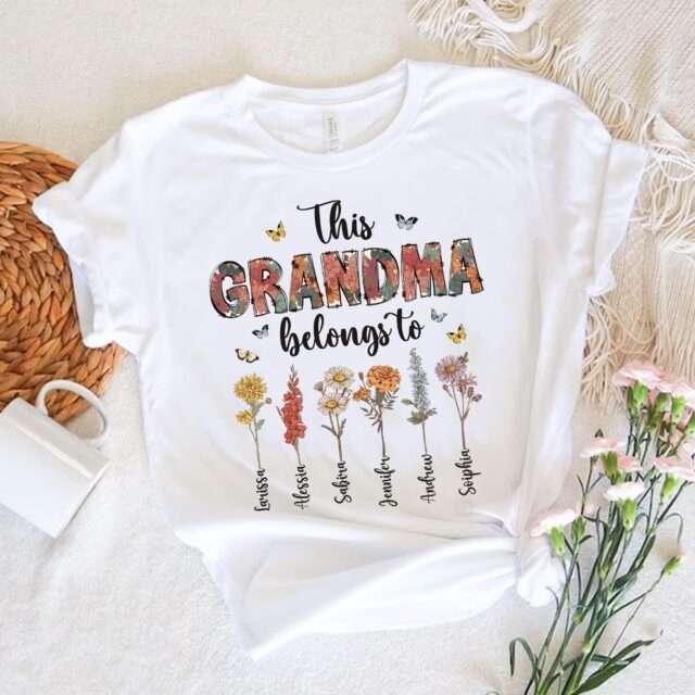 This Grandma Belongs To – Personalized Grandma Shirt with Kids’ Names, Mother’s Day Gift