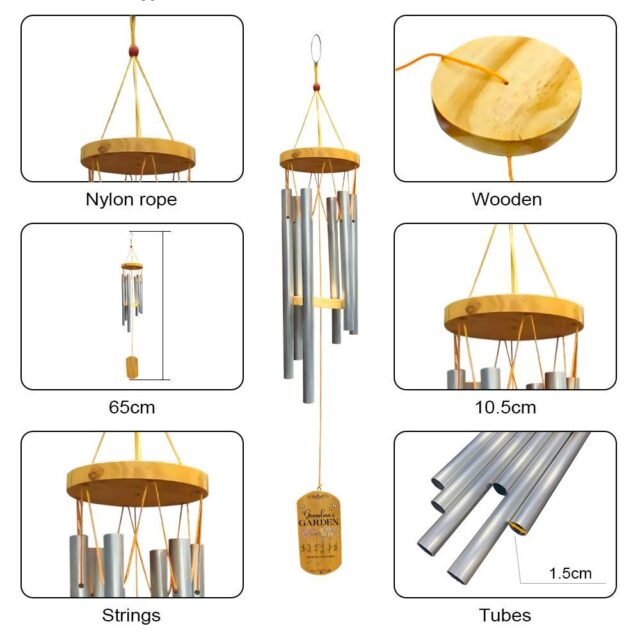 Personalized Grandma Wind Chimes – Custom Birth Month Flowers Gift for Mother’s Day