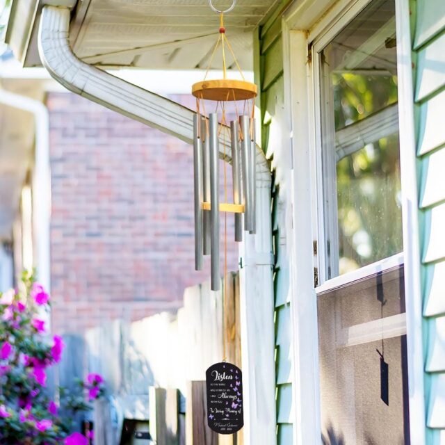 Personalized Memorial Windchimes – In Loving Memory Wind Chime, Bereavement & Sympathy Gift for Loss of Loved One