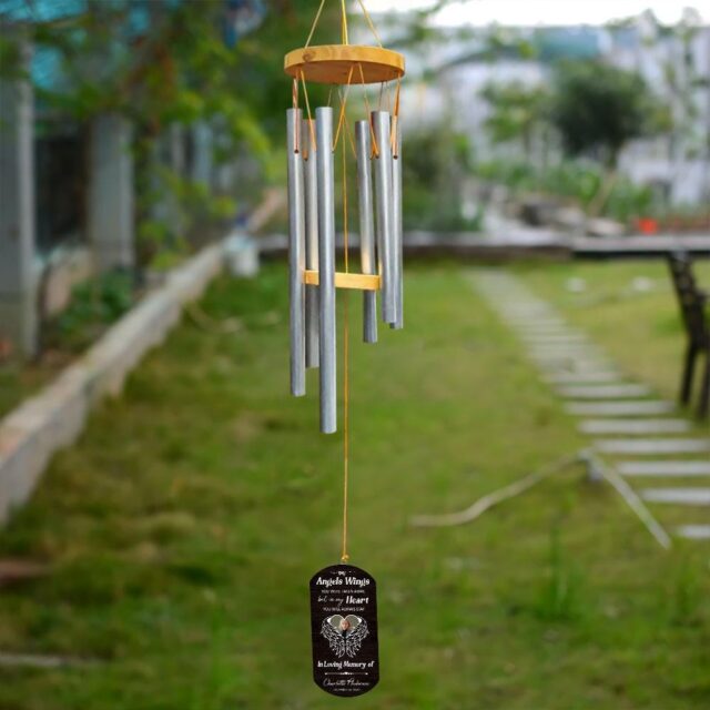 Personalized Memorial Windchimes – In Loving Memory, Sympathy & Bereavement Gift