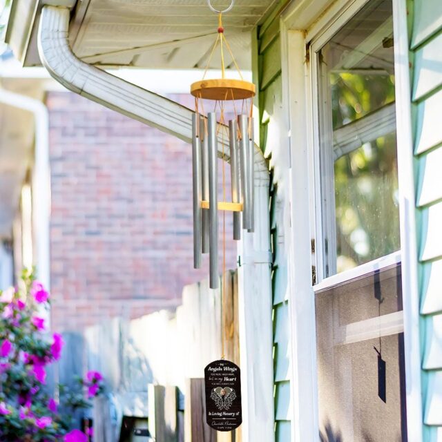 Personalized Memorial Windchimes – In Loving Memory, Sympathy & Bereavement Gift