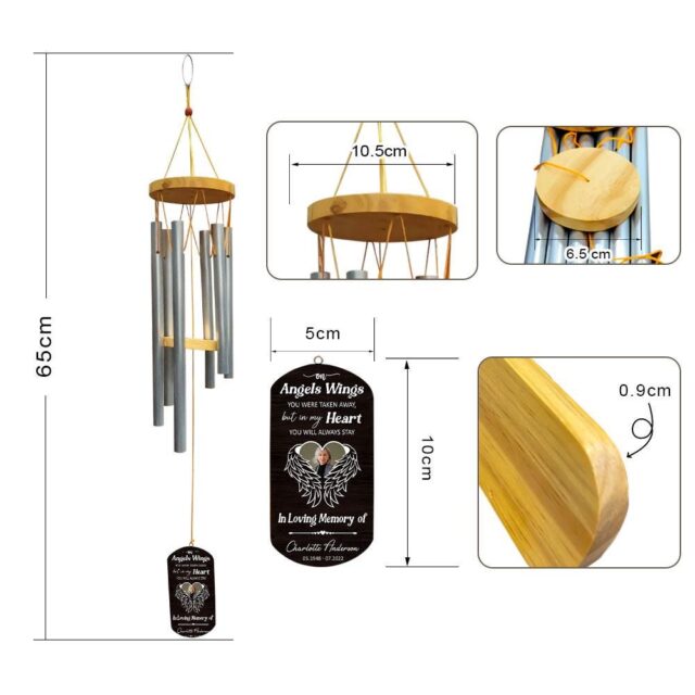 Personalized Memorial Windchimes – In Loving Memory, Sympathy & Bereavement Gift