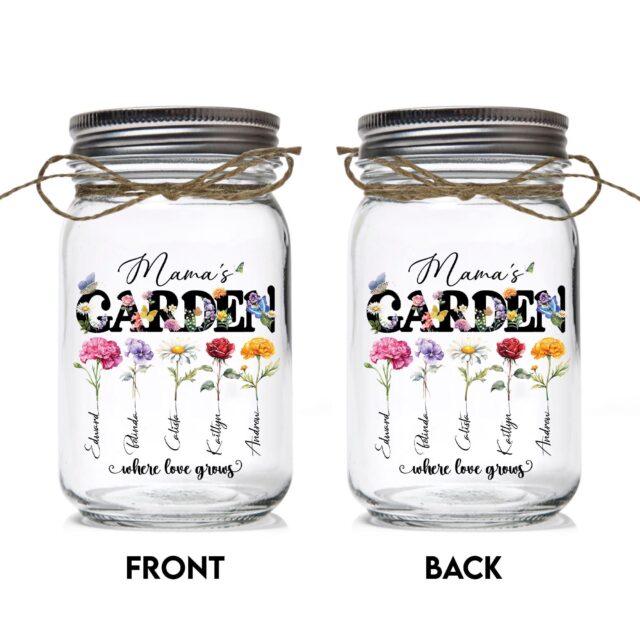 Personalized Grandma’s Garden Night Light – Birth Month Flowers Gift for Mom & Nana
