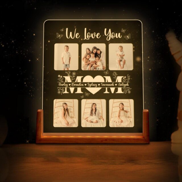 Personalized Mothers Day Photo Night Light Custom Gift for Mom & Grandma